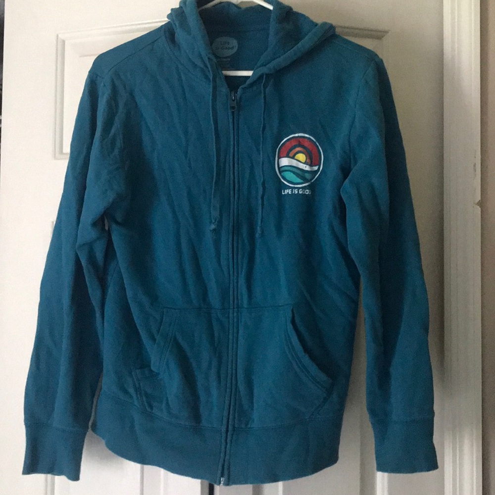 Life is Good vintage zip-up hoodie